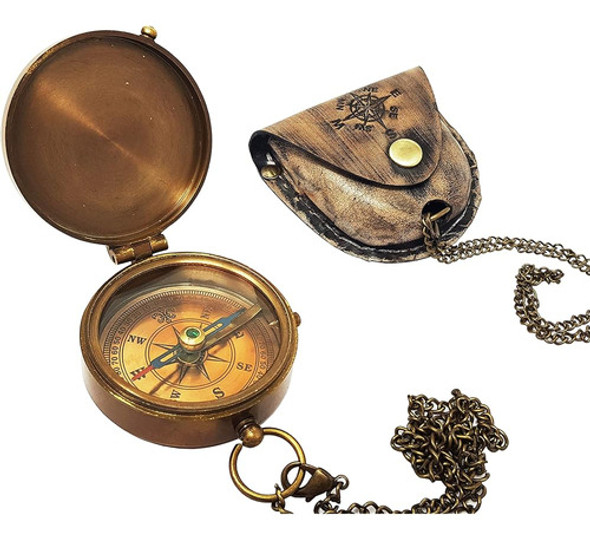 La Nueva Tienda De Antigüedades - Brújula De Latón Antiguo B 0