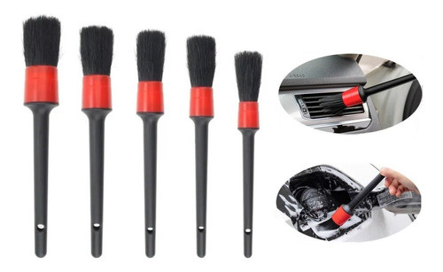 Kit 5 Cepillos Pinceles Para Detailing Premium Auto Limpieza 0