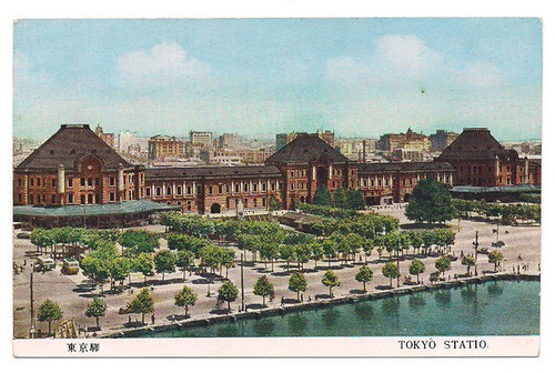 Postal Vintage Japon Tokyo Statio Estacion 379 B3 0