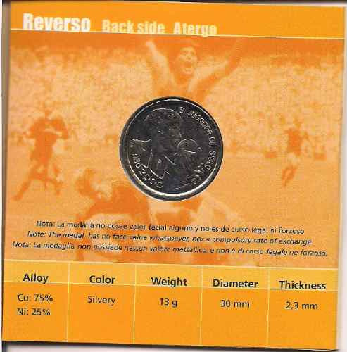 Moneda Medalla Diego Maradona 40 Aniversario En Blister 1