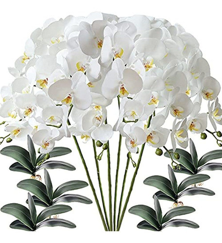 Fagushome 6 Piezas De Flores Artificiales De Phalaenopsis Co 0