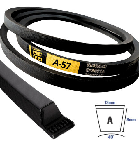 Kit C/ 5 Correia Industrial Em V Perfil A Mod A-57 Beltools 1