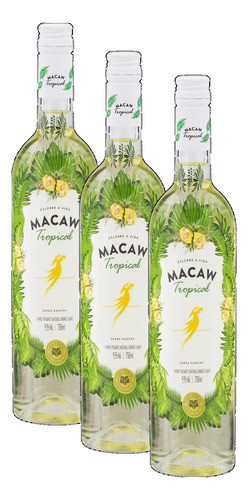 Kit 3 Vinho Macaw Frisante Tropical Branco Casa Perini 750ml 0