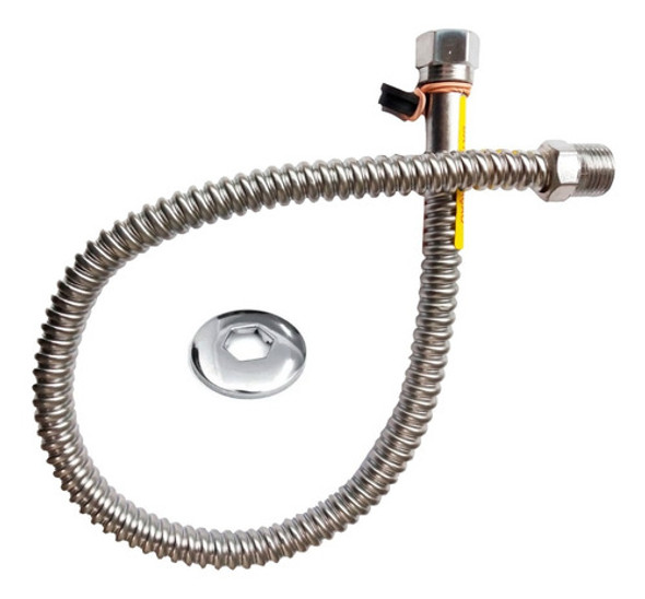 Tubo Flexivel Cromado Agua Quente Fria Aquecedor 1/2 30cm 0