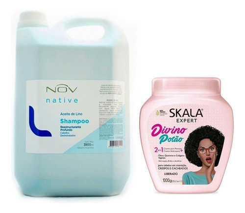 Shampoo Lino Nov + Baño Rizos Skala Antifrizz Y Nutricion 0