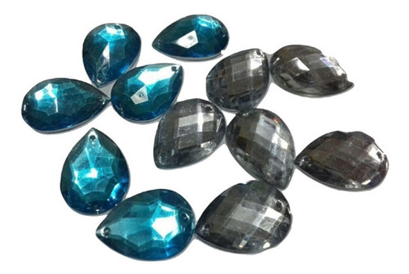 Gema Acrilica Facetada Gota Lagrima 18 X 25 Mm X 100 Unid 0