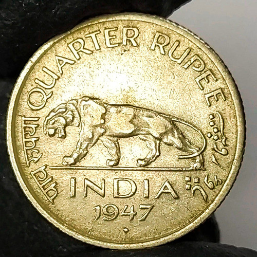 India ¼ Rupee 1947 George Vi Antigua Moneda De Colección 0