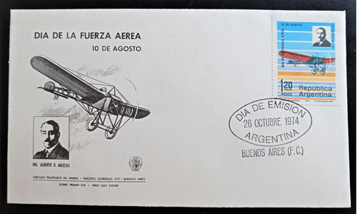 Argentina Aviones, Sobre 1er Día Fuerza Aérea 1974 L17196 0