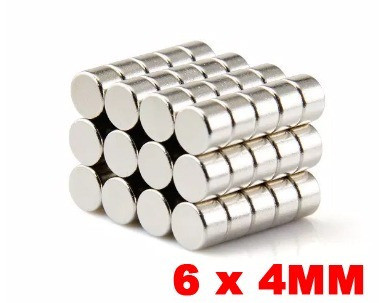 Ima De Neodímio Disco 6mm X 4mm 50 Peças 6x4 Mm 6 X 4 Mm 0