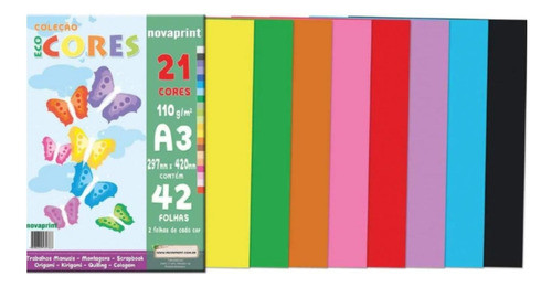 Bloco Ecocores A3 21 Cores 42 Fls - Novaprint 0