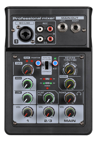 Console De Placa De Som Estéreo Digital De 3 Canais Bt Mixer 0