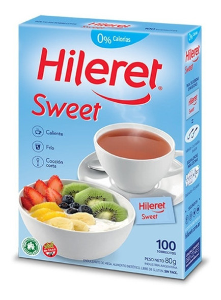 Edulcorante Hileret Sweet 100 Sobres X 5 Unidades 0