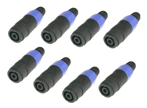 Combo 8 Ficha Speakon Hembra Para Alargue Macho Cable Bafle 0