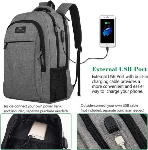 Mochila Para Portátil Antirrobo Delgada Con Puerto Usb Verde 1