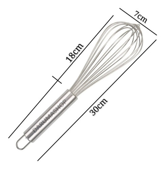 Batidor Manual Acero 30cm Reposteria Cocina Belgrano 0