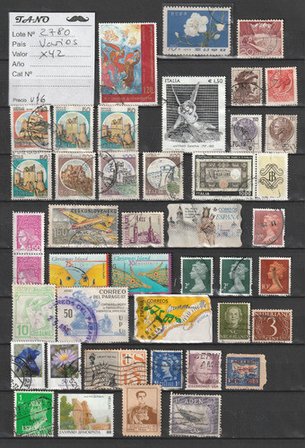 Lote2780 Varios Países X 42 Ejemplares Para Clasificar 1