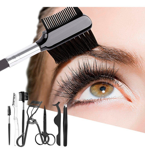 Kit 7x Cuidado De Cejas Y Pestañas Arqueador Pestañas Tijera 0