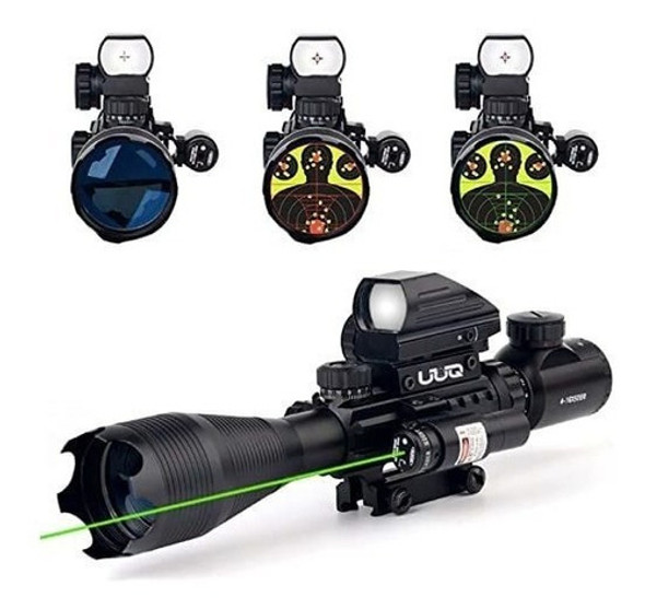 Uuq 4-16x50 Tactical Rifle Scope Red/green Illuminated Range 0