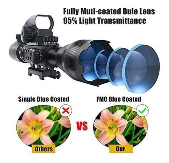 Uuq 4-16x50 Tactical Rifle Scope Red/green Illuminated Range 1