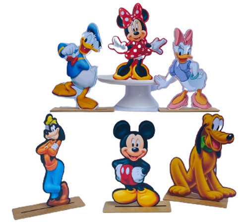 Kit Display De Mesa 6 Peças Para Festa Turma Do Mickey Mdf 0