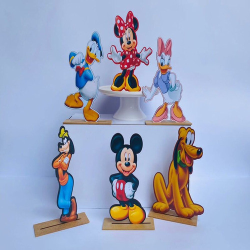 Kit Display De Mesa 6 Peças Para Festa Turma Do Mickey Mdf 1
