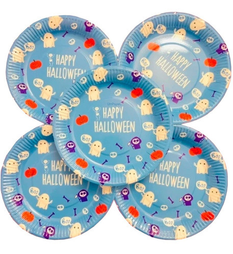 Plato Polipapel Happy Halloween Fiestas 18cm. X 8 U 0