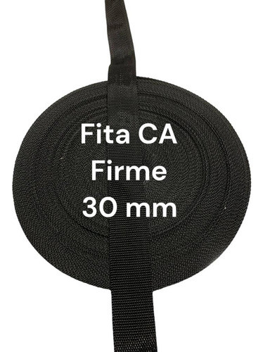 50 Metros Fita Reforçada Ca 30mm Preta Cadarço Alça Bolsa 1