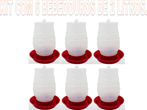 Kit Com 6 Bebedouros 2 Litros Galinhas E Aves 1