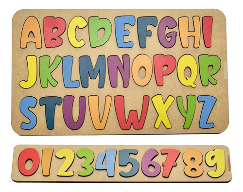 Conjunto Quebra-cabeça Alfabeto + Números Brinquedo Criança 0