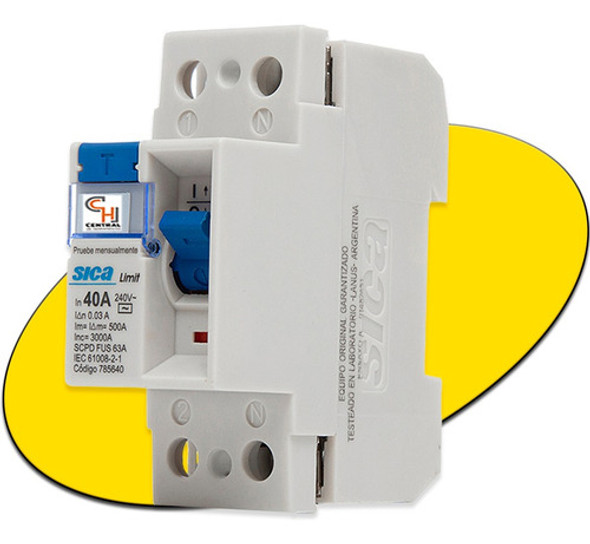Disyuntor Diferencial 40 A Automático Sica Bipolar 0