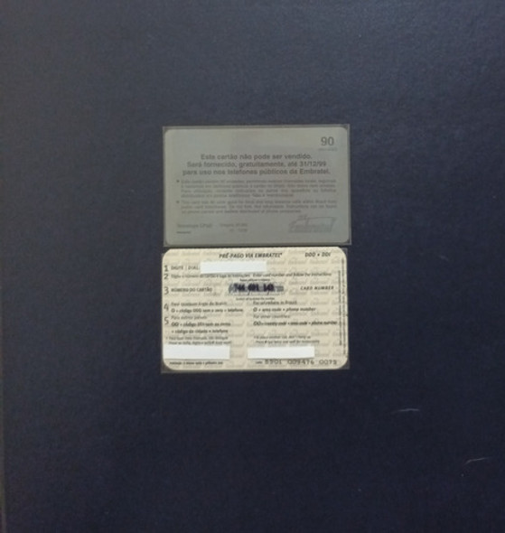 2 Cartões Telefônicos Embratel Pré-pagos: 90/10 Créditos. 1