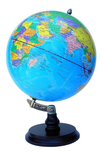 Globo Terraqueo Gloter Politico Elbrus 30cm Ø Base Madera 0