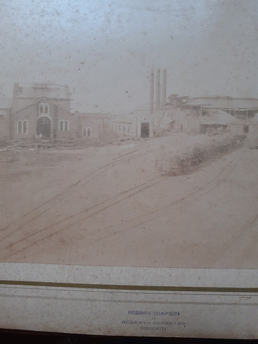 Antigua Fotografía Albúmina Ingenio Las Palmas Chaco 32 X 38 0