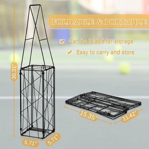 Cesta Portátil De Pelotas Tenis Y Pickleball, 30 Cm 1