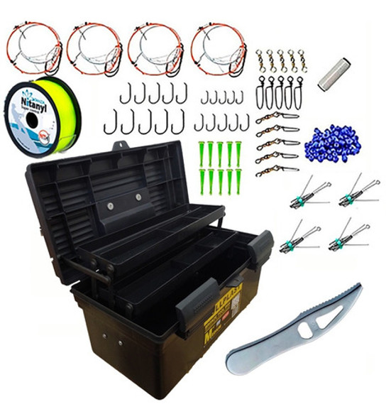 Kit Pesca Variada Mar Caja Accesorios Lineas Anzuelos Plomo 0