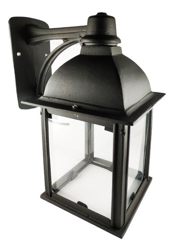Farol Fundicion Aluminio Premium 4 Caras Vidrio Para Pared 0