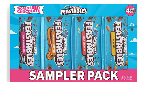 Chocolates Feastables Mr Beast, Envase Nuevo. Pack X4 Unid.- 0