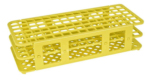Estante Rack Plastico P/ 90 Tubos De Ensaio 13mm Amarela 1