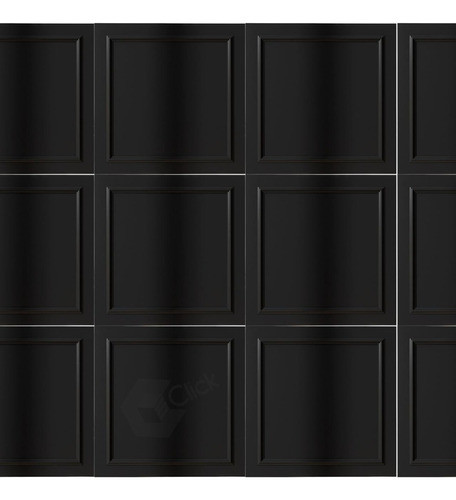 Kit 20 Painéis 3d Boiserie Preto Auto Adesivo 50 X 50 1