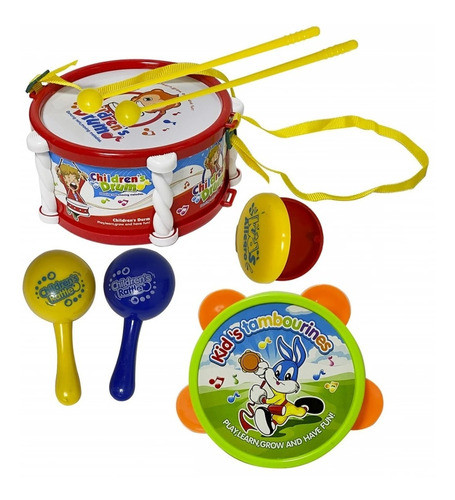 Set Musical Completo Tambor Maracas Panderetas Instrumentos 0