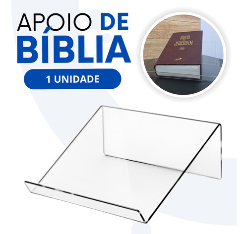 Suporte Apoio De Bíblia Porta Livros Estudo Leitura Acrílico 1
