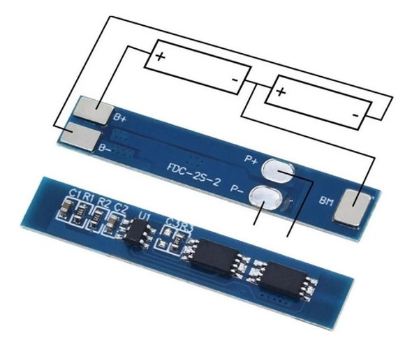 Modulo Proteccion Bms 2s Baterias Li-ion 18650 2 Celdas 5 A 0