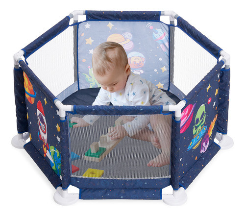 Berço Cercadinho Infantil Portátil Playpen Azul Maxibaby 0
