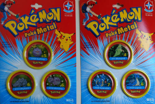 Pokemon Poké Metal  - 2 Cartelas Originais Estrela. 0