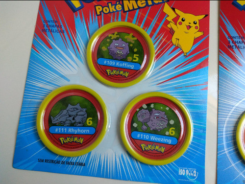Pokemon Poké Metal  - 2 Cartelas Originais Estrela. 1