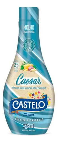 Molho Para Salada Sabor Caesar Castelo 236ml - Kit Com 4 0