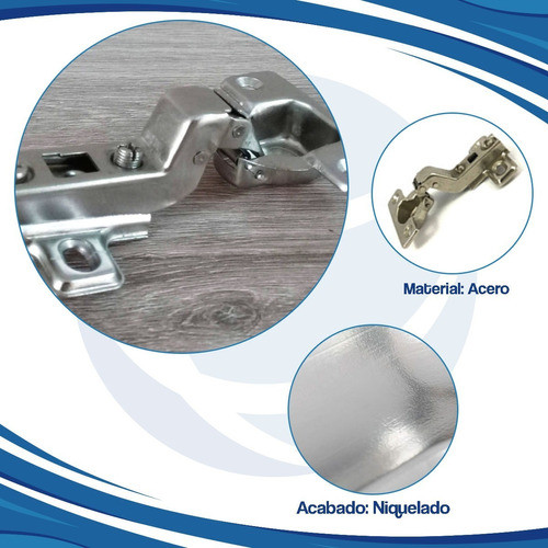 Bisagra Codo 18 Push Cazoleta 35 Mm + Reten Puerta Mueble 1