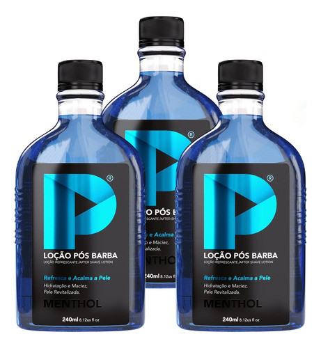 Loção Pós Barba Play Barber 240ml Menthol Fardo Com 3 Unidad 0