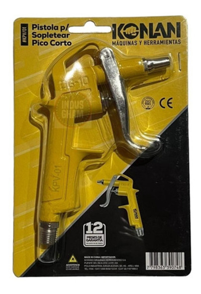 Pistola Para Sopletear Aire Compresor Pico Corto Konan Kpv01 0