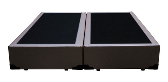 Base Cama Box Casal Bipartido Corino Marrom - 138x188x39 0